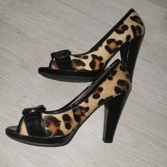 ISOLA  Animal Hair Print Buckle Front 7.5 Mobwife‎ Sexy NWOT Maximalist Party - Picture 10 of 11